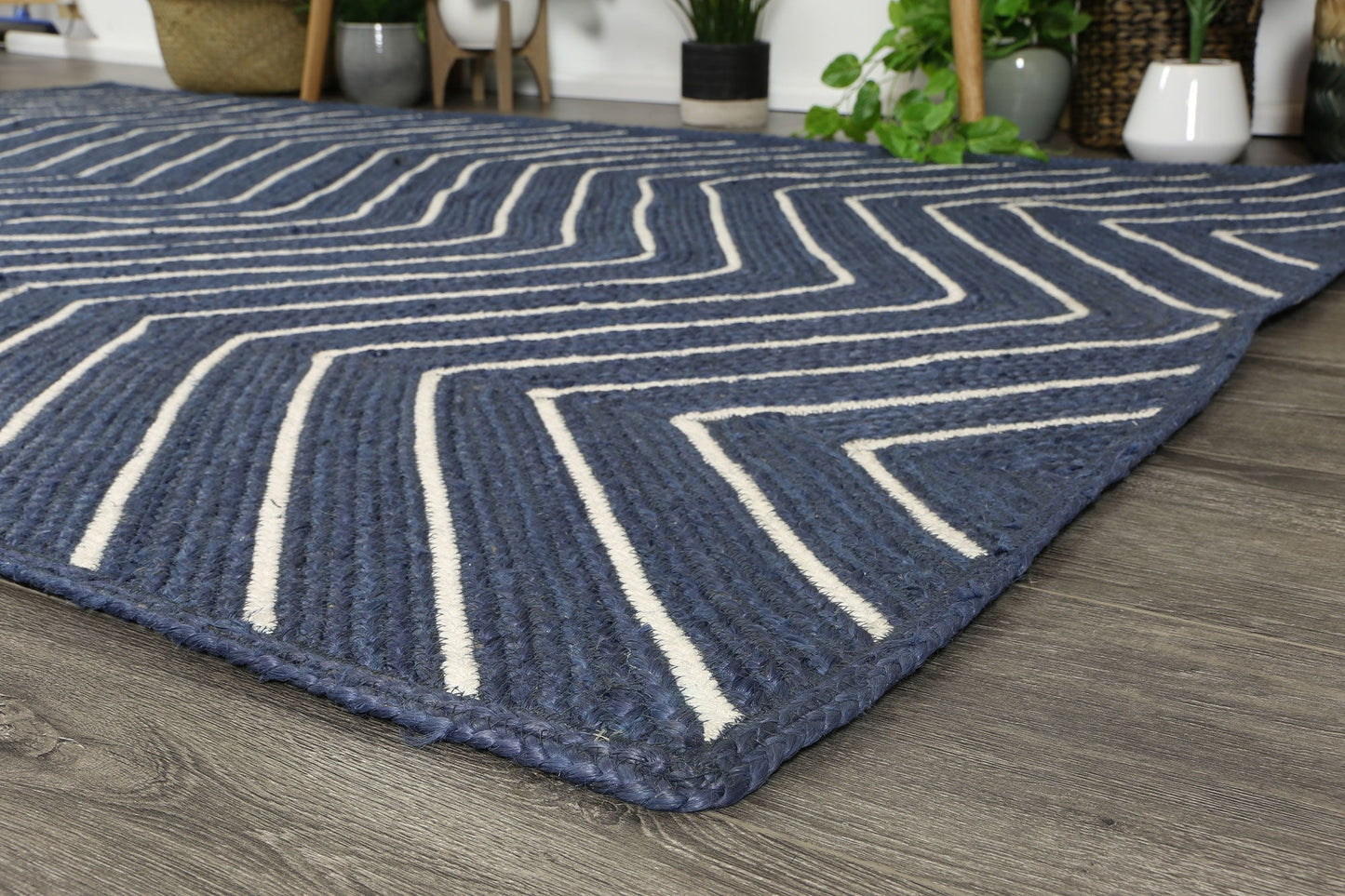 Artisan B Navy Blue/Natural Chevron