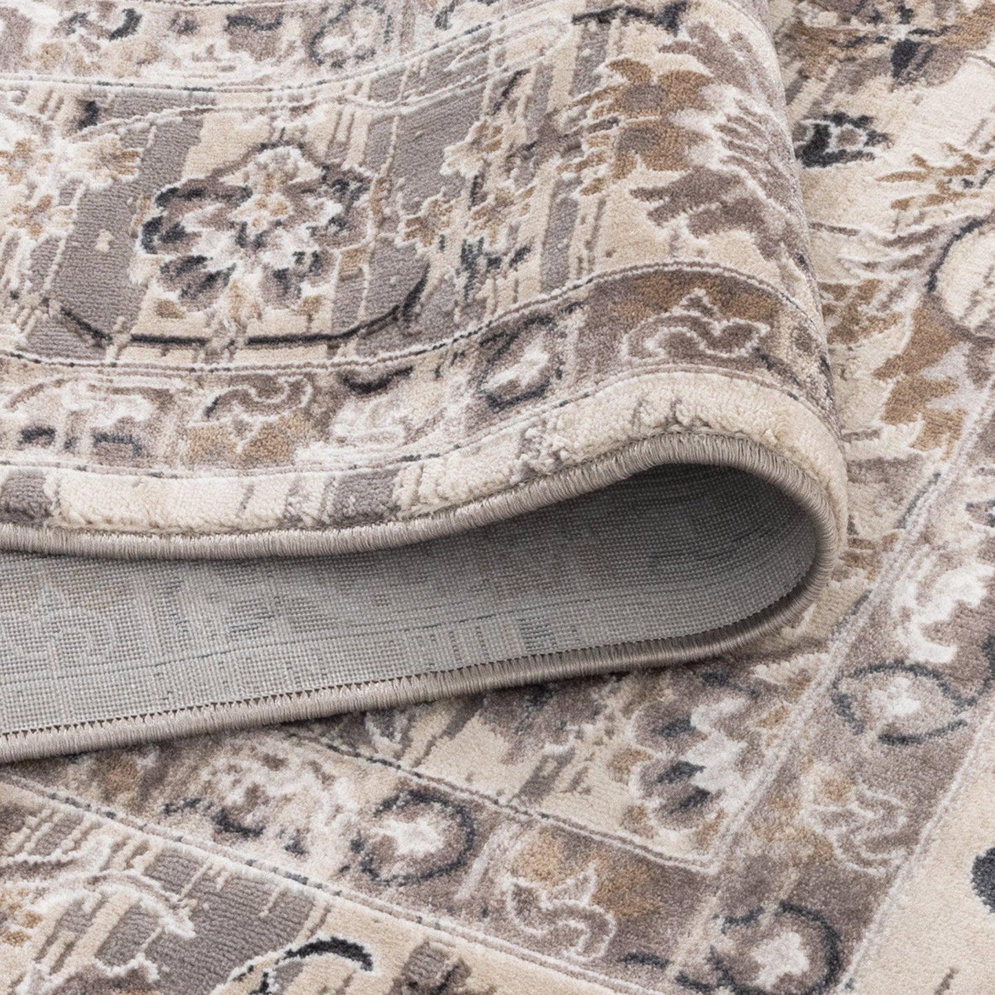 Atina Distressed Transitional Beige Grey Rug - AT05