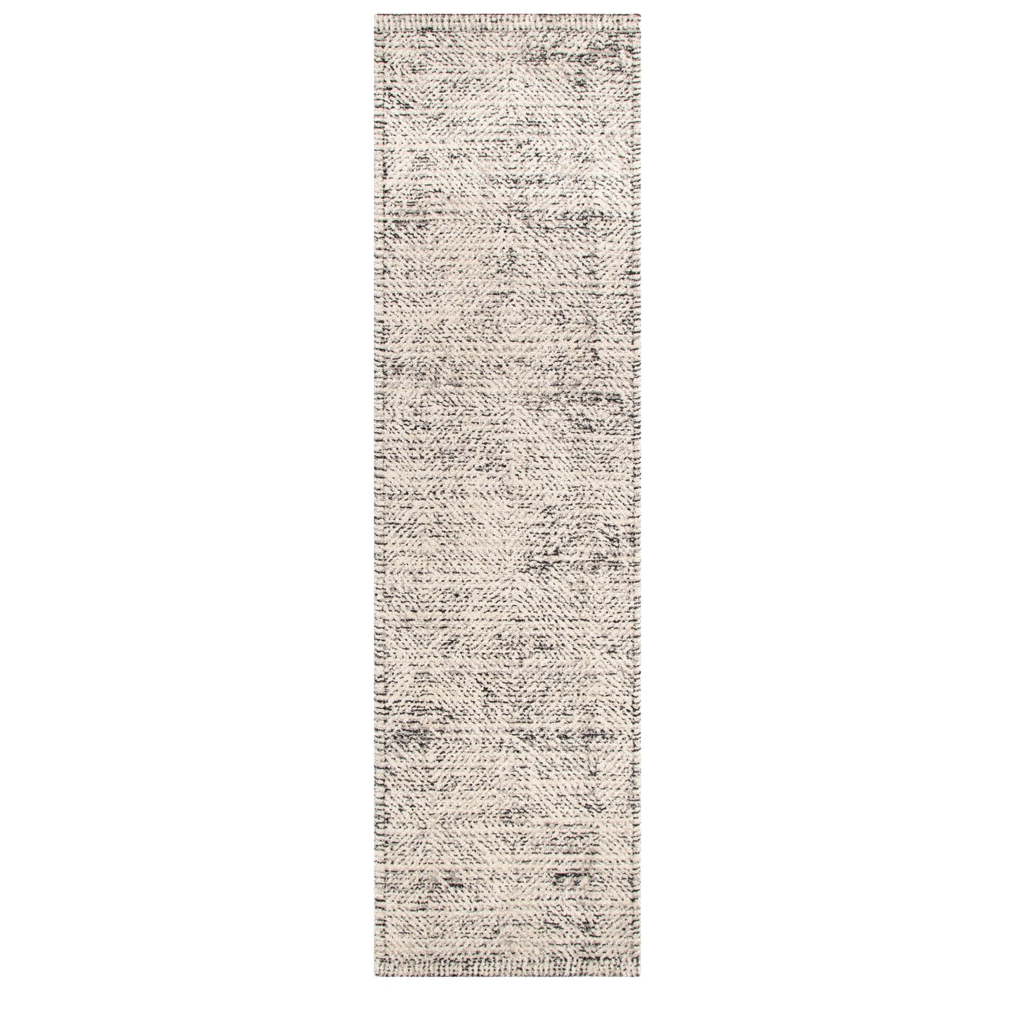 Clara Distressed Diamonds Cream Charcoal Rug - C100