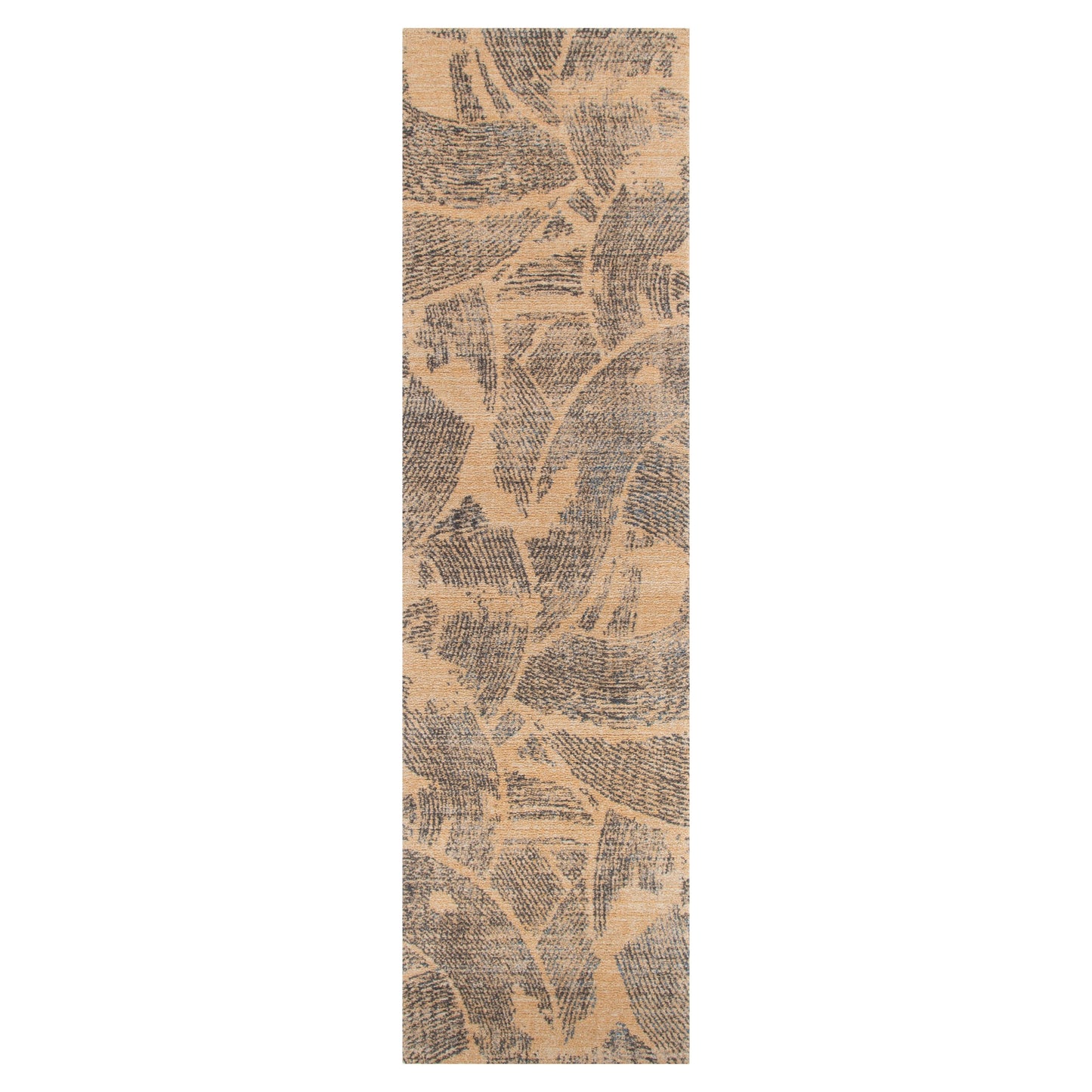 Clara Abstract Paintbrush Gold Rug - C104