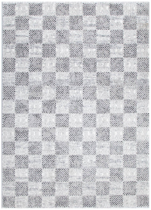 Dorado Grey Checkered Rug - D002