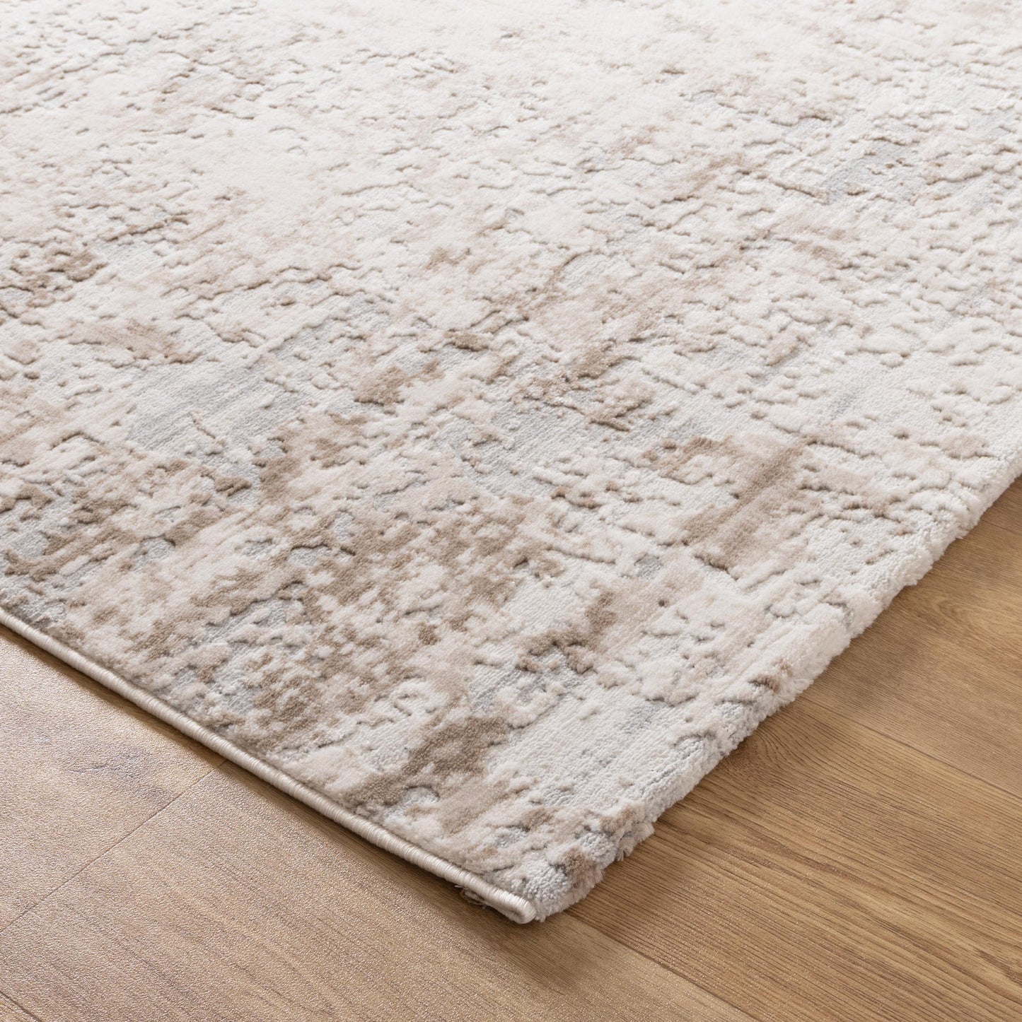 Maya Abstract Distressed Cream and Beige Rug - M105