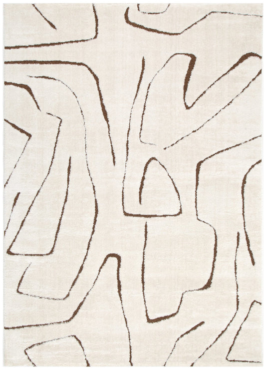 Mila Modern Lines Cream and Brown Rug - MIL5