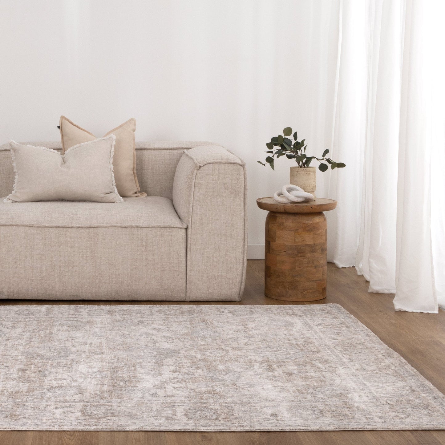 Solenne Beige & Blue Transitional Rug - S300