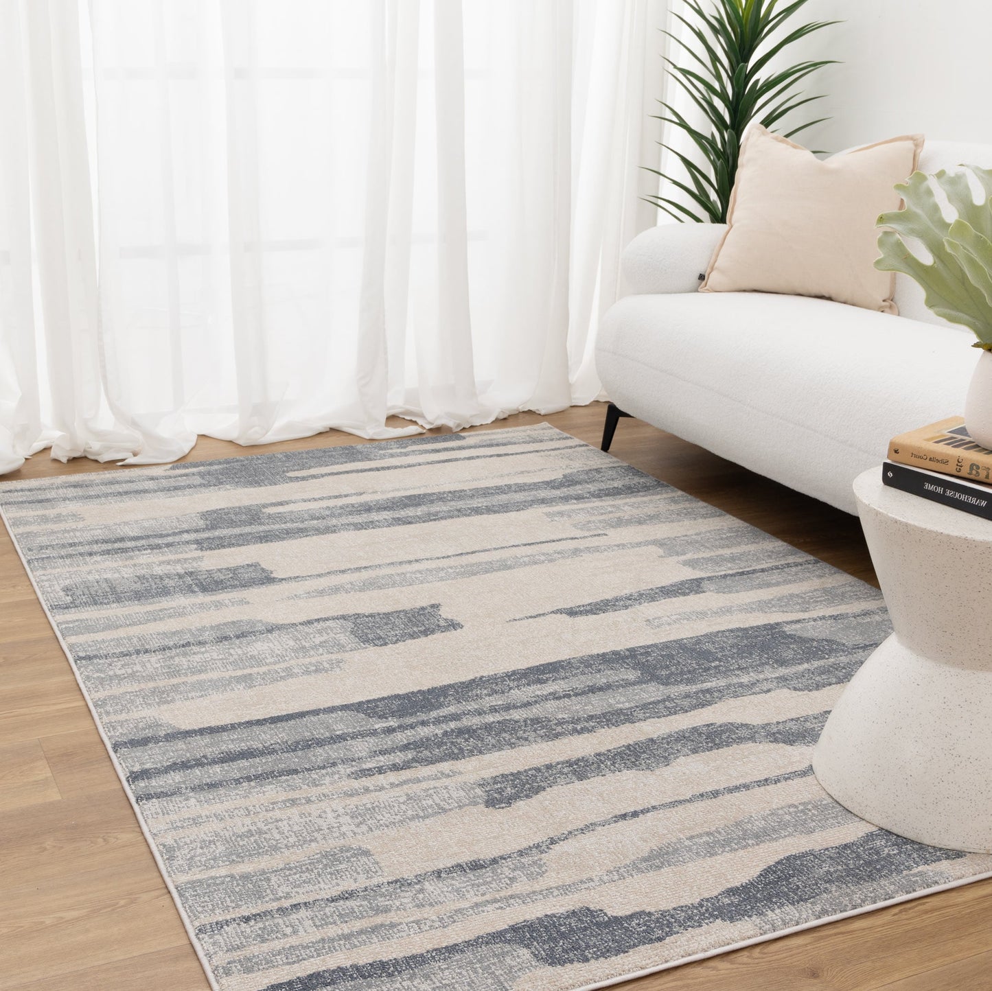 Toscana Watercolour Blue Rug - TOS3