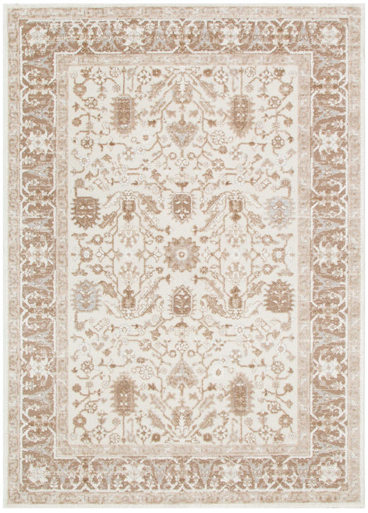 Sierra Oriental Border Beige Rug