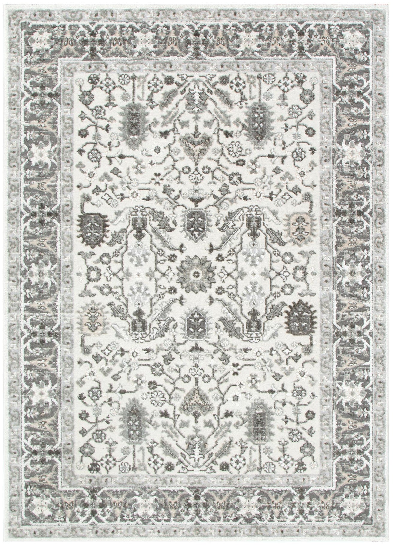 Sierra Oriental Border Grey Rug