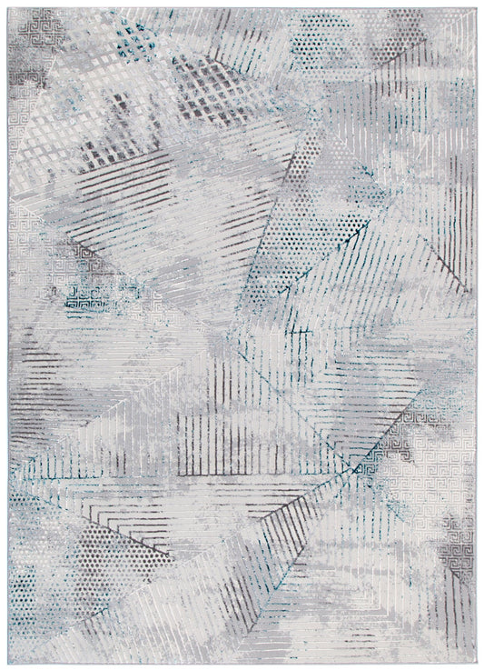 V003: Vestige Geometric Grey Blue Rug