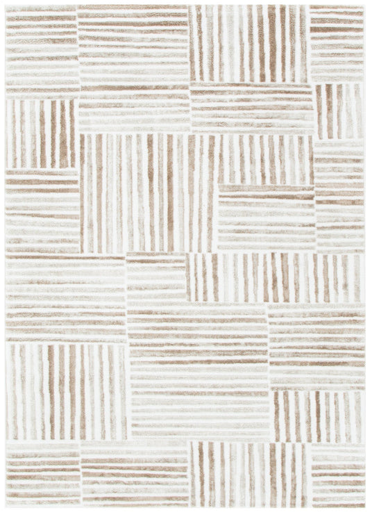 Wellington Geometric Lines Brown Rug - W001