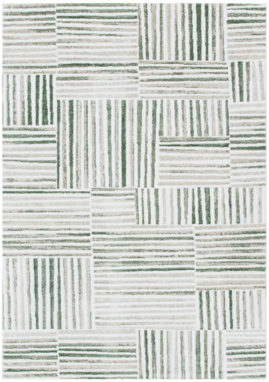 Wellington Geometric Lines Green Rug - W005