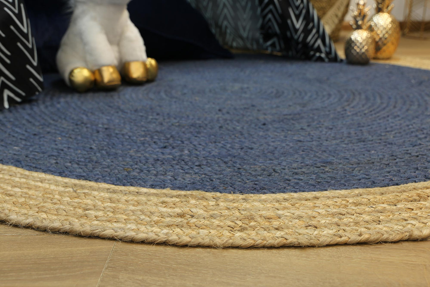 Hampton Centre Navy Jute Round